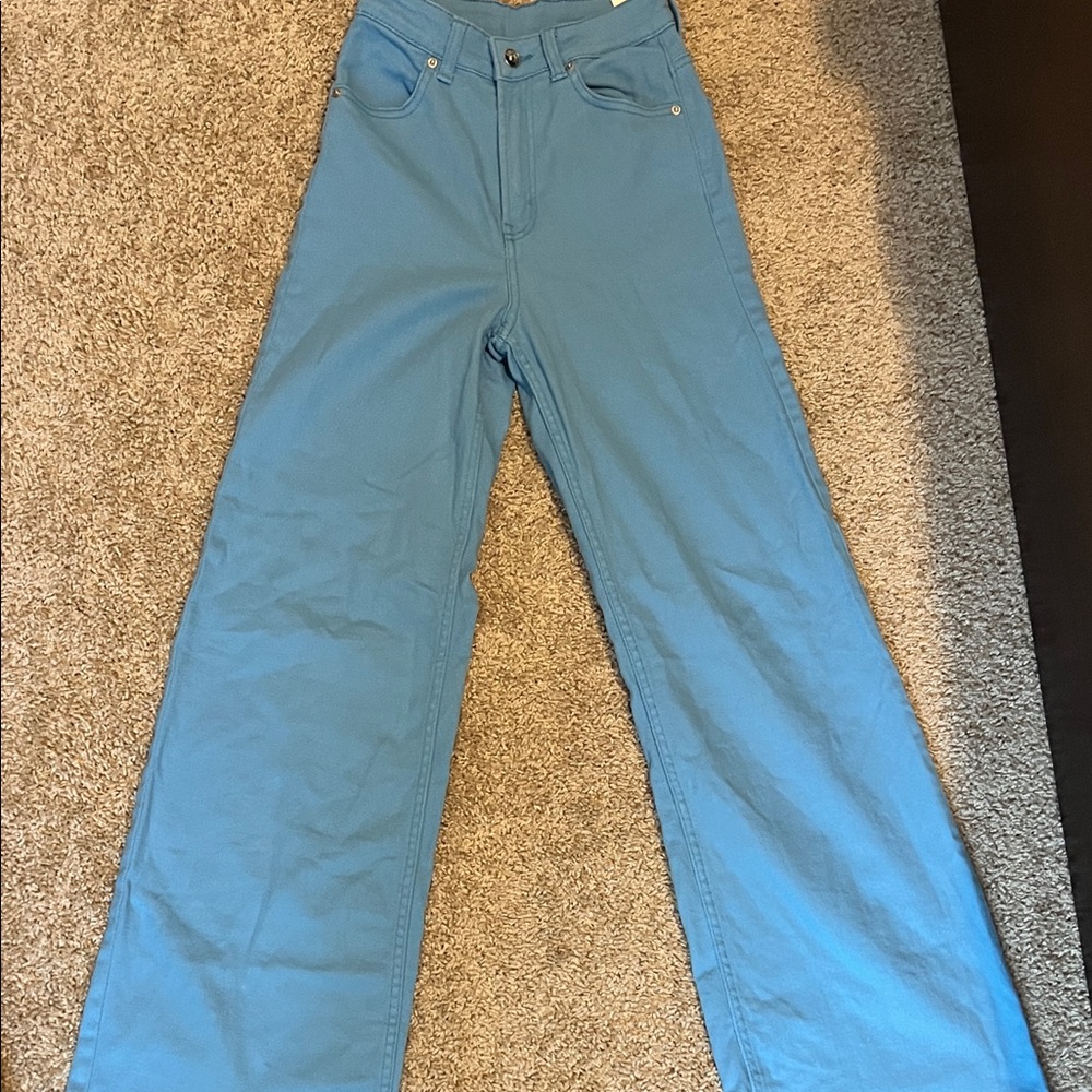 Chic H&M Blue Wide-Leg Trousers